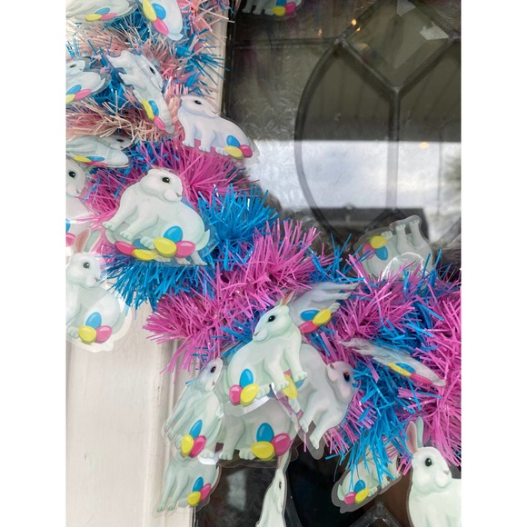 DIY Pink and Blue Spring Tinsel Garland Wreath Base Wreath Frame wreath Form xxx - Picture 2 of 5